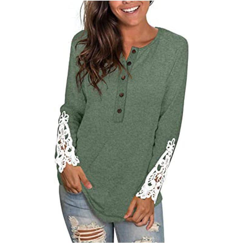 Fashion Lace T-shirt Top For Women-10