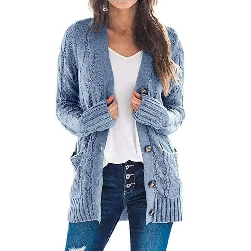 Mid-length Sweater Cardigan-17